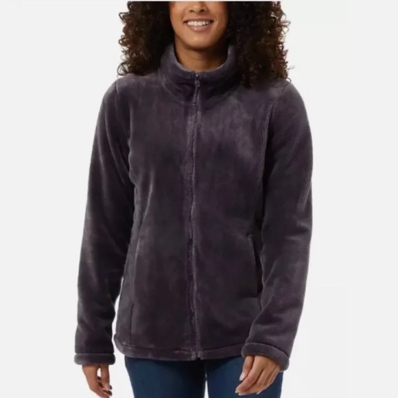 32 Degree Heat Deep Purple Plush Fleece Full Zip Women Jacket Coat Pockets Sz M - Picture 1 of 10